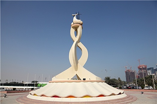 阿拉伯,长角羚羊,雕塑,多哈,卡塔尔