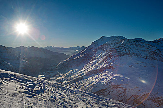 风景,阿尔卑斯山,冬天,隆河阿尔卑斯山省,法国