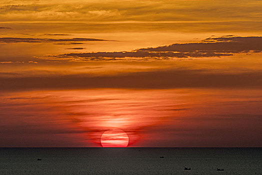 日落,海滩,泰国,苏梅岛