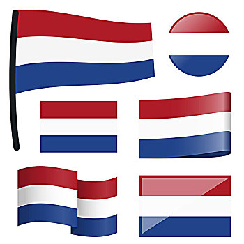 收集,旗帜,荷兰