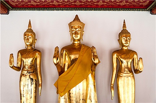 金色,佛,寺院,曼谷