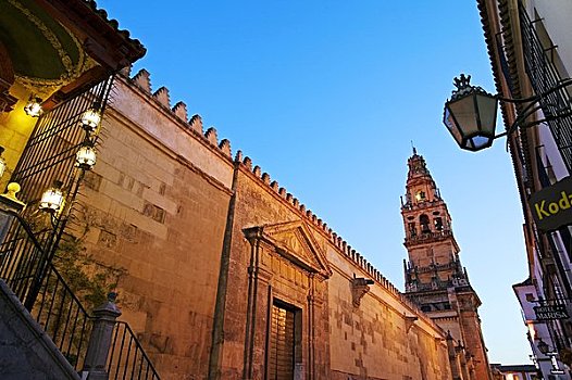 街道,尖塔,塔,大清真寺,安达卢西亚,西班牙