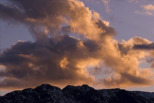 夜空,上方,阿尔卑斯山,奥地利