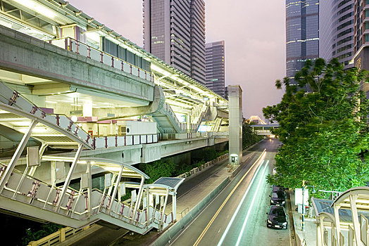 车站,高架列车,曼谷,泰国,亚洲