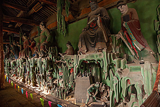 山西省晋中历史文化名城---榆次老城城隍庙冥王殿众鬼神与十八层地狱变相群塑