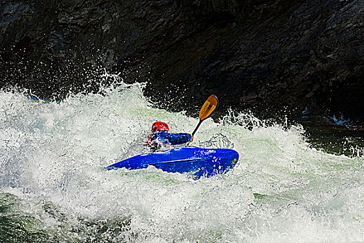 白浪,皮划艇手,短桨,层次,迅速,清水,河,不列颠哥伦比亚省,加拿大