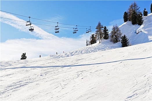 滑雪缆车,斜坡,白云岩,山