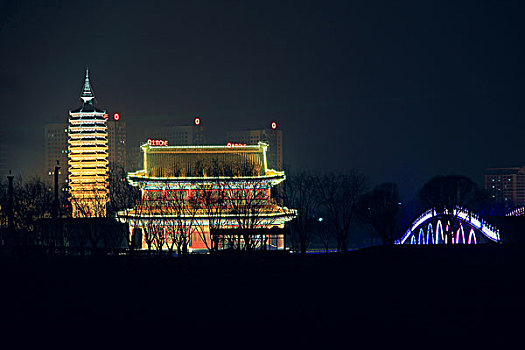北京通州运河大光楼夜景