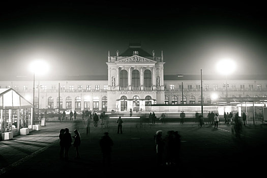 萨格勒布,中央车站,黑白,风景