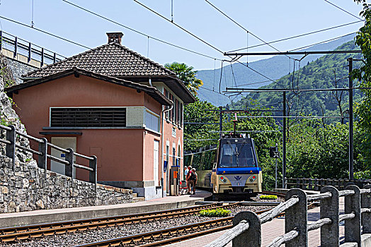 列车,火车站,提契诺河,瑞士