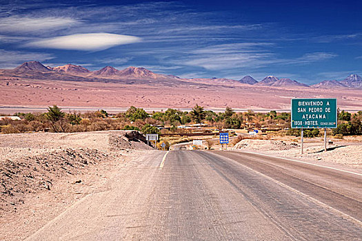 入口,道路,佩特罗,阿塔卡马沙漠,沙漠,智利