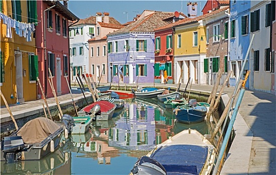 威尼斯,房子,上方,运河,布拉诺岛