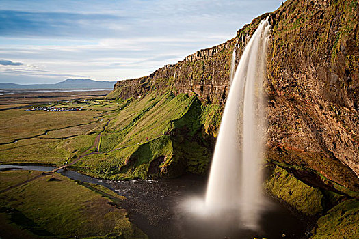 塞里雅兰瀑布,瀑布,冰岛南部,冰岛,欧洲