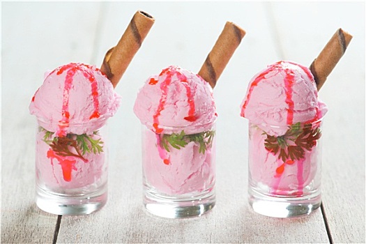 杯子,草莓冰激凌