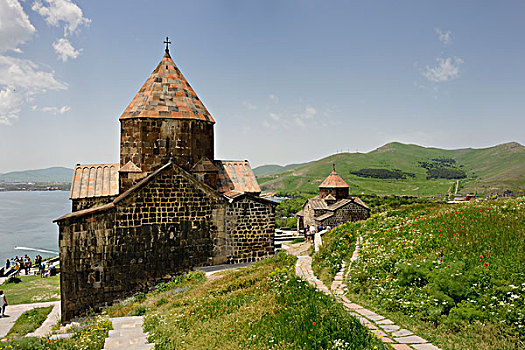湖,后面,亚美尼亚,亚洲