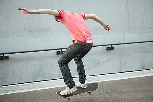 年轻,男人,滑板