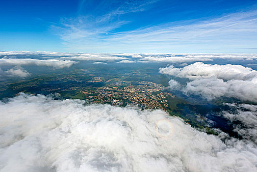 风景,云量,高度,脚,藻厄兰,北莱茵威斯特伐利亚,德国