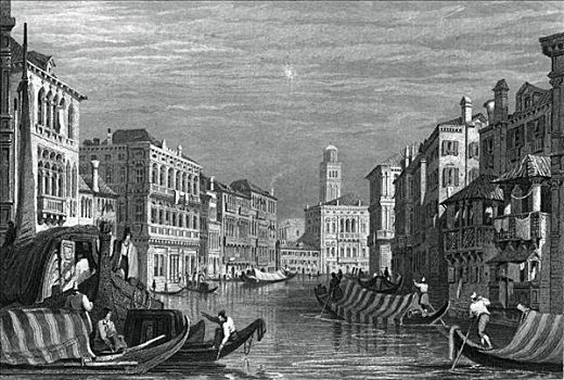 大运河,威尼斯,19世纪,世纪,艺术家