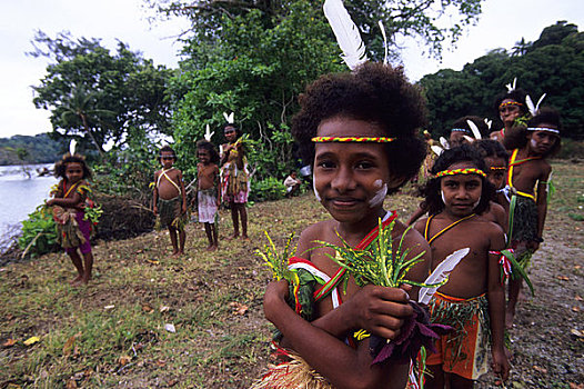巴布亚新几内亚,岛屿,孩子