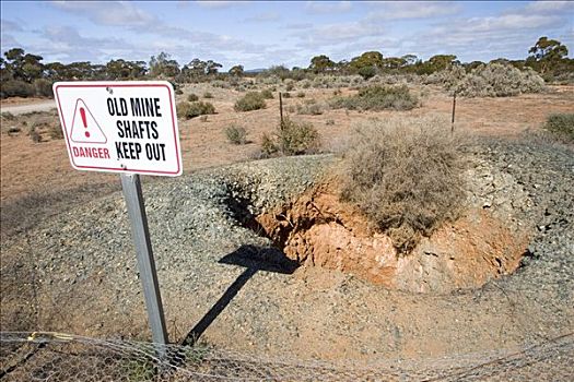 老,矿,禁止入内,标识,西澳大利亚,澳大利亚