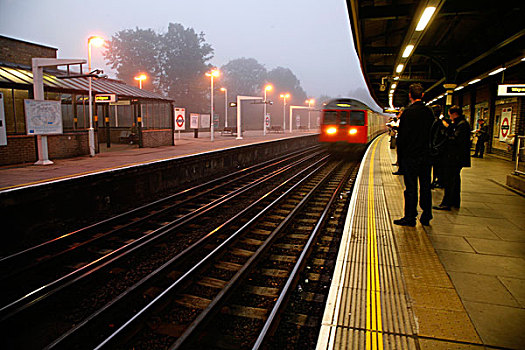 地区,线条,地铁,到达,模糊,东方,车站,伦敦,英国