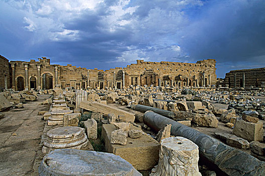 利比亚,靠近,的黎波里,莱普蒂斯马格纳,古罗马广场