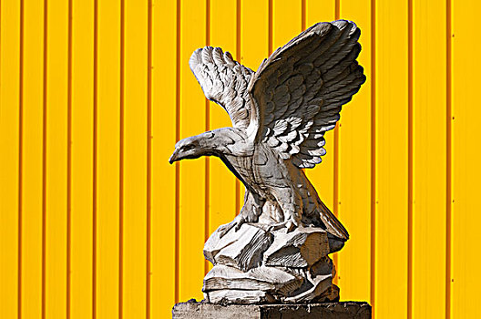 大,鹰,雕塑,后面,黄色,金属,巴登符腾堡,德国,欧洲