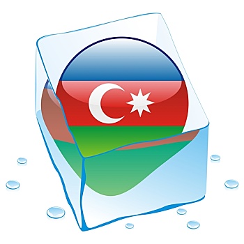 阿塞拜疆,旗帜,冰冻,冰块