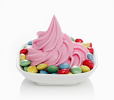 草莓酸奶,冰淇淋,色彩,巧克力豆
