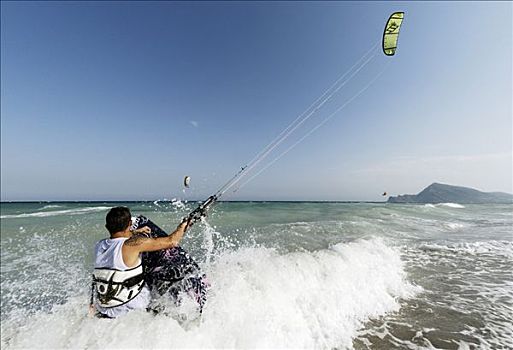 风筝冲浪,地中海海岸,西班牙