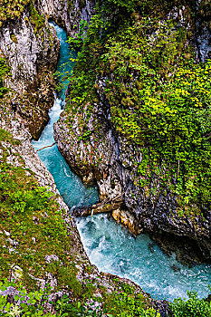 俯拍,峡谷,奥地利