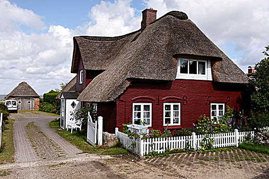 房子,建造,1858年,花园,岛屿,安洪姆,石荷州,德国,欧洲