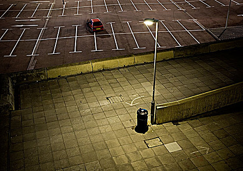 孤单,空,停车场