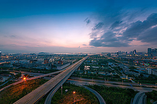 中国广东深圳前海粤港澳大湾区城市夜景