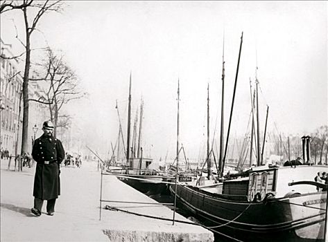 警察,运河,鹿特丹,1898年,艺术家