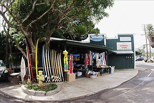 夏威夷,瓦胡岛,北岸,户外,小杂货店,冲浪板,租赁,纪念品