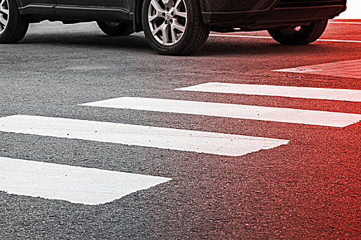 人行横道,路标,移动,汽车,照片,红色,倾斜,聚焦,浅