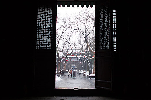 西安小雁塔雪景