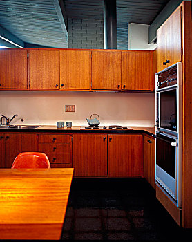 木头,一体式烤炉,公寓,圣莫尼卡,加利福尼亚,美国