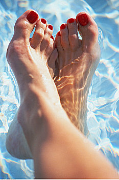 特写,女人,脚,水中