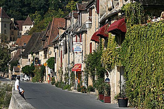 街道,多尔多涅谷,阿基坦,法国,欧洲