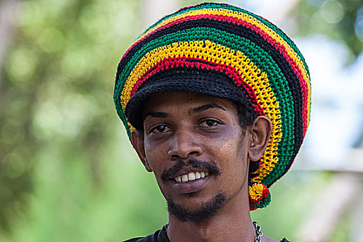 男人,帽子,头像,塞舌尔,非洲