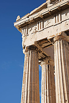 角,大理石,帕特侬神庙,柱廊,山形墙,雅典,阿提卡,希腊