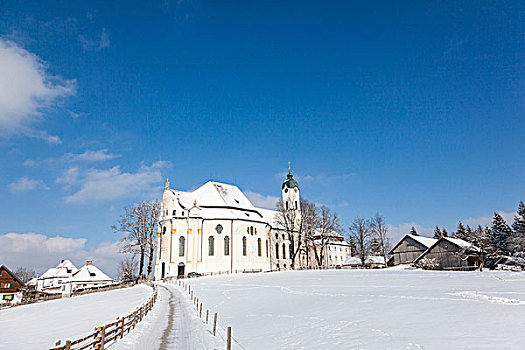 朝圣教堂,维斯,靠近,巴伐利亚,世界遗产,德国