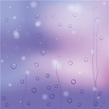 矢量,雨滴,紫色,玻璃