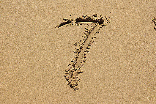沙滩手写数字字体设计