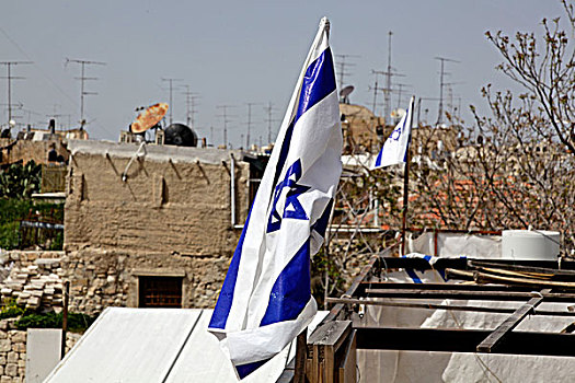 旗帜,以色列,塑料制品,耶路撒冷,中东