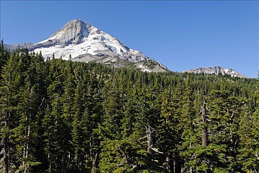 东方,胡德山,火山,冰河,喀斯喀特山脉,俄勒冈,美国