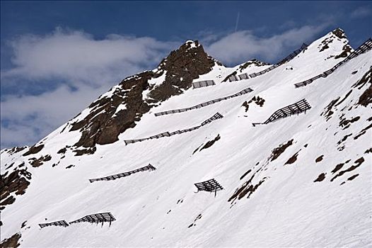 雪崩,屏障,山,滑雪胜地,山谷,提洛尔,奥地利