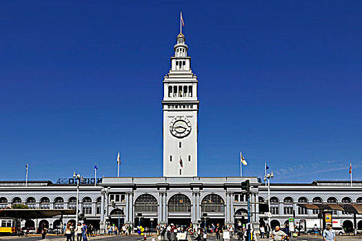 渡口建筑,渡轮,广场,码头,恩巴卡德罗,旧金山,加利福尼亚,美国